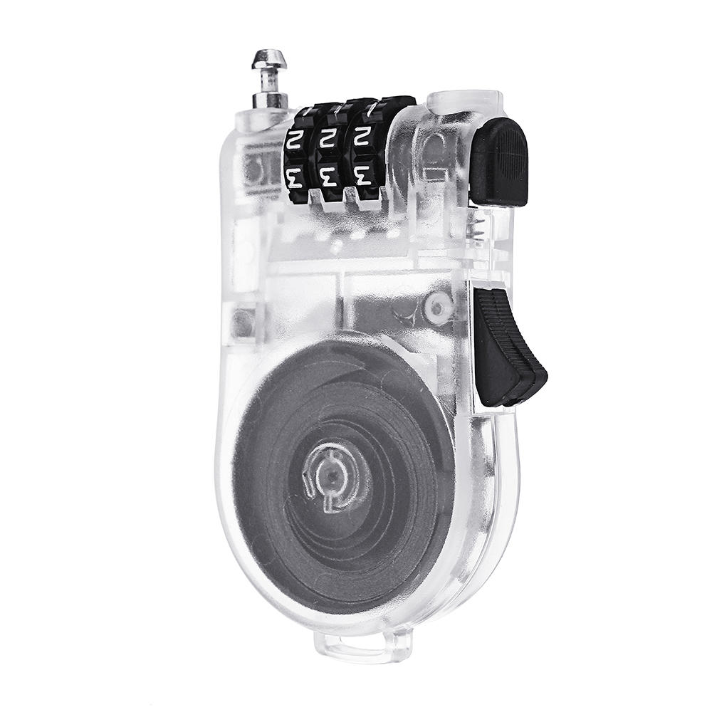 Retractable Steel Wire Cable Lock 3 Digit Combination Bicycle Laptop Luggage Security 116cm