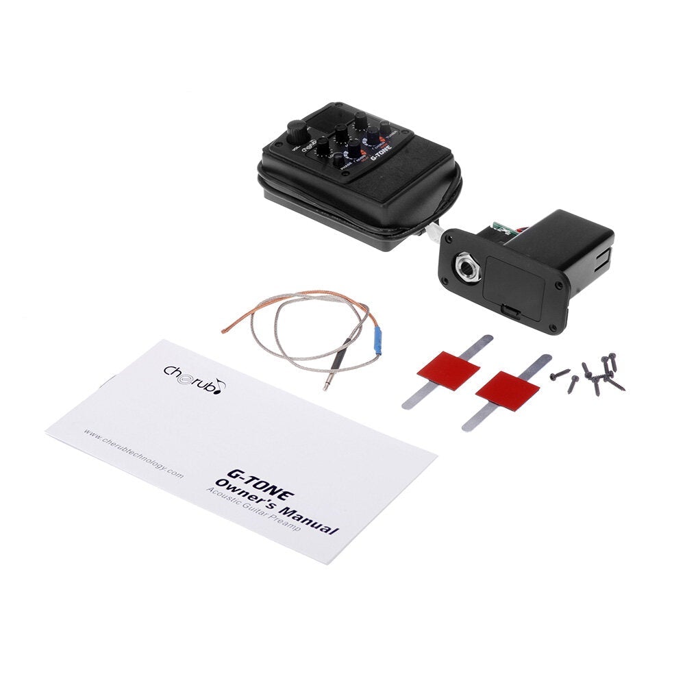 Acoustic Guitar Preamp Piezo Pickup Reverb Delay Chorus 3 Band EQ Equalizer LCD Tuner Effect for Guitar Pickups Part