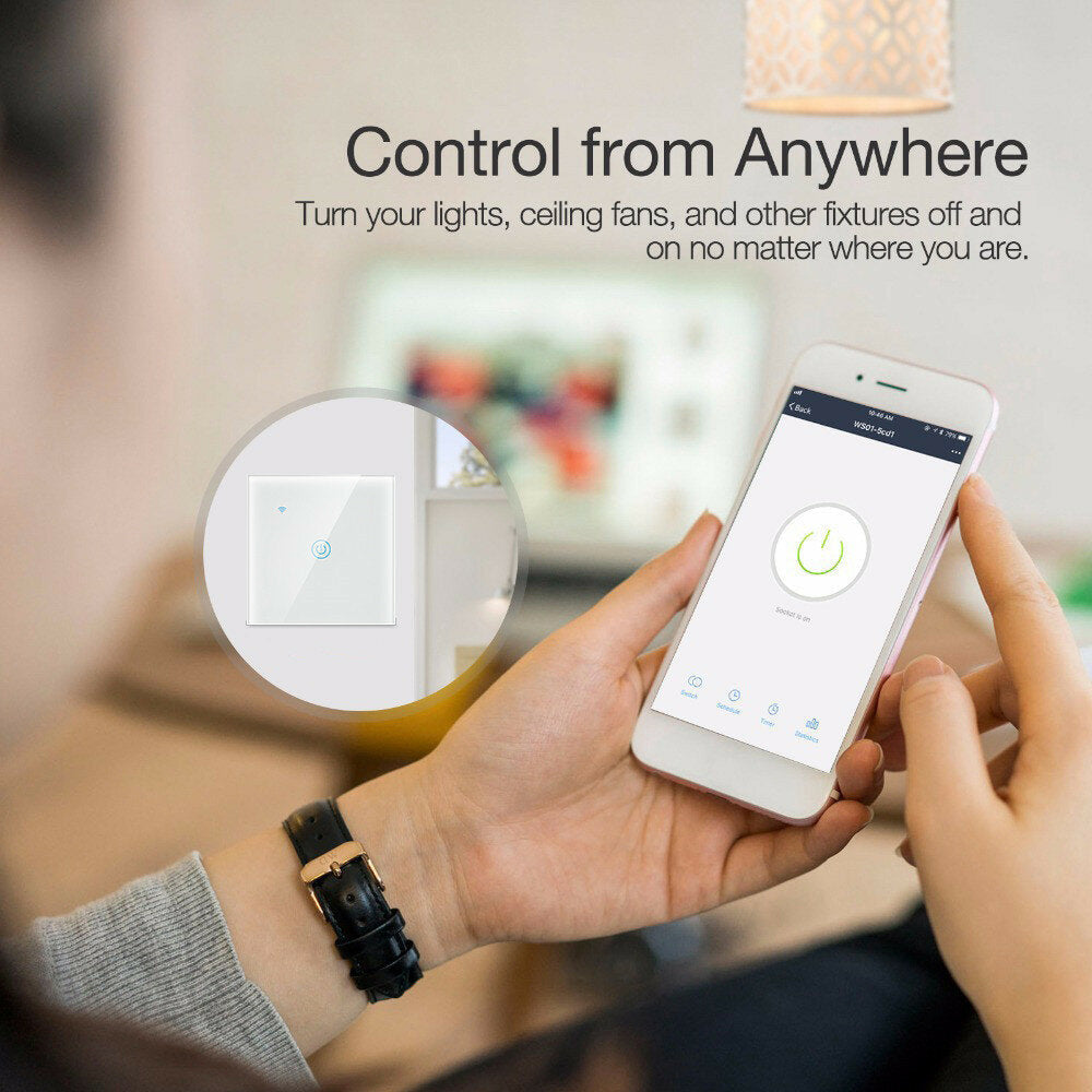 WIFI 2.4GHZ 1/2/3 Gang Touch Switch Two-wire Shared Panel Home Lighting Work with Alexa Google Home