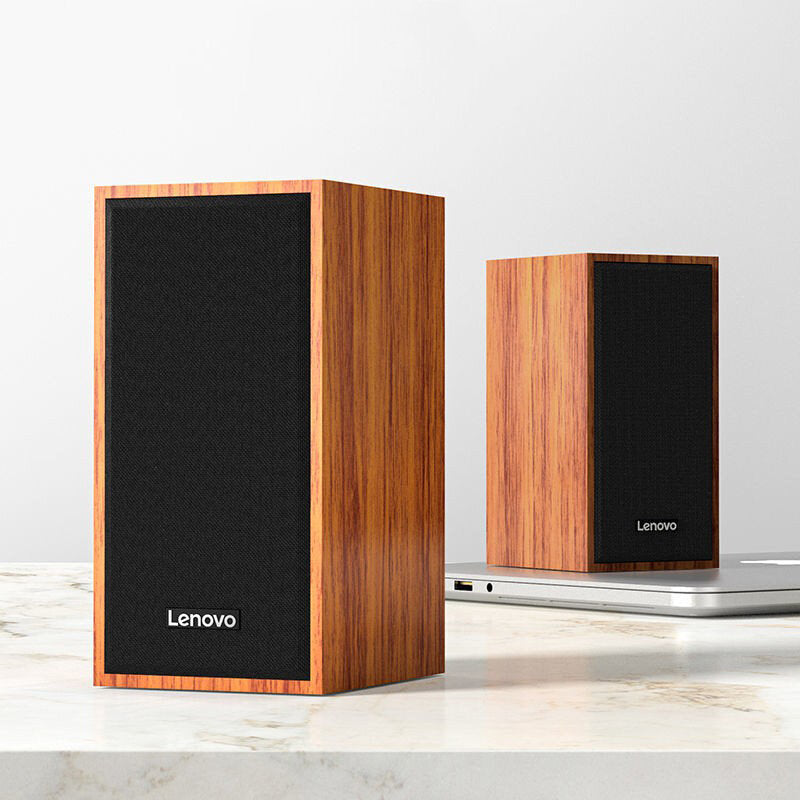 Wooden Soundbar 3.5mm USB Wired Speaker Hi-Fi Stereo Subwoofer Boombox Dual Speaker for Computer Laptop
