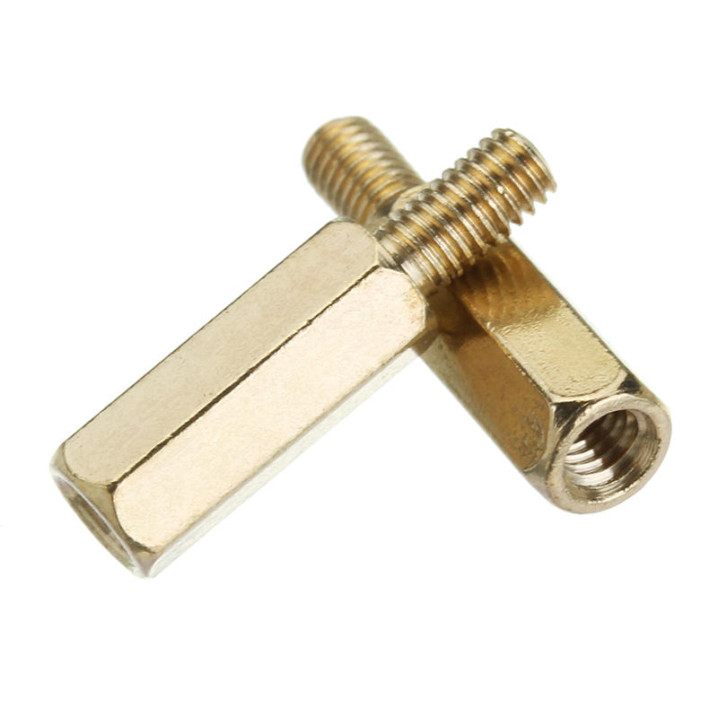 M3BH4 100Pcs M3 Male-Female Brass Hex Standoffs Support Spacer Pillar Screw for PCB Board