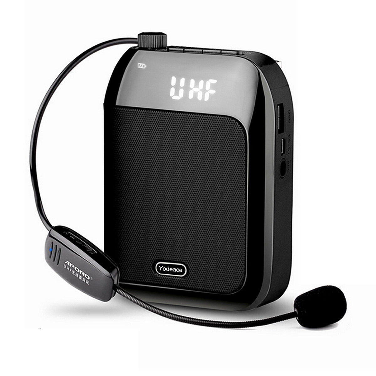 2.4G 60M Wireless Microphone 15W Amplifier Speaker with Bluetooth FM Recording Function for Teacher Tourist Guide