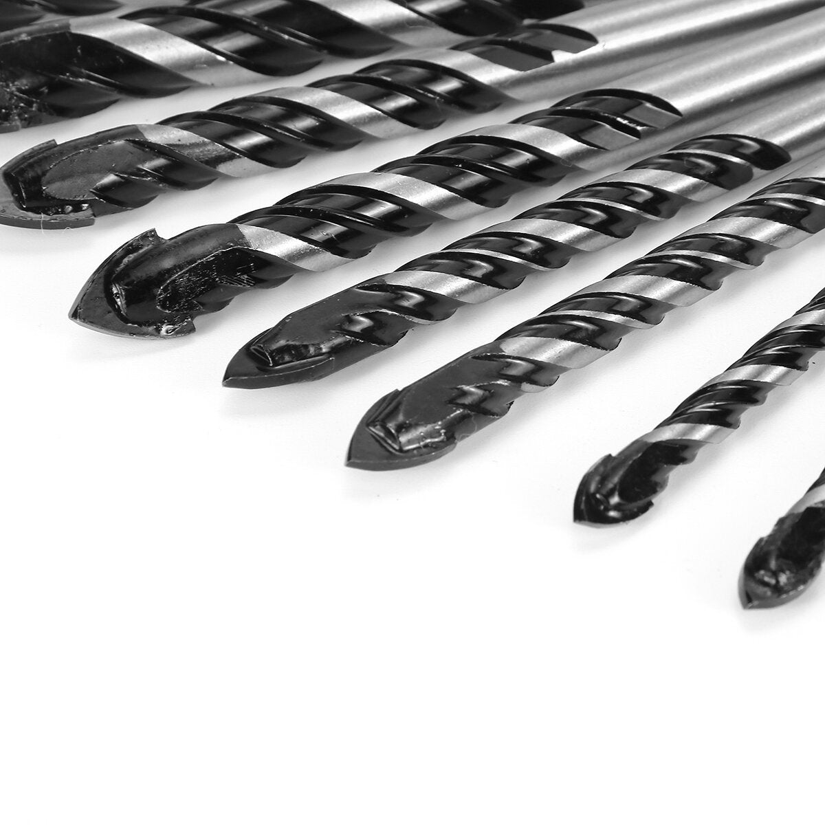 10Pcs Tungsten Carbide Drill Bit Set Twist for Porcelain Ceramic Tile Concrete Brick Glass Plastic Masonry and Woodworking