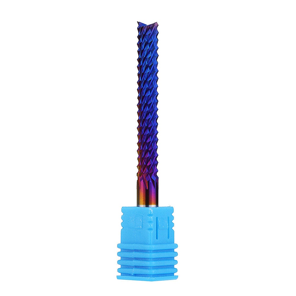 6mm Shank 42mm Tungsten Carbide Milling Cutter Blue Nano Coated End Mill