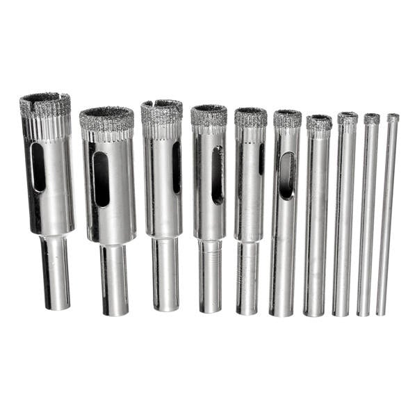 10pcs Diamond Hole Saw Drill Bit Set 3mm-13mm Tile Ceramic Glass Porcelain Marble