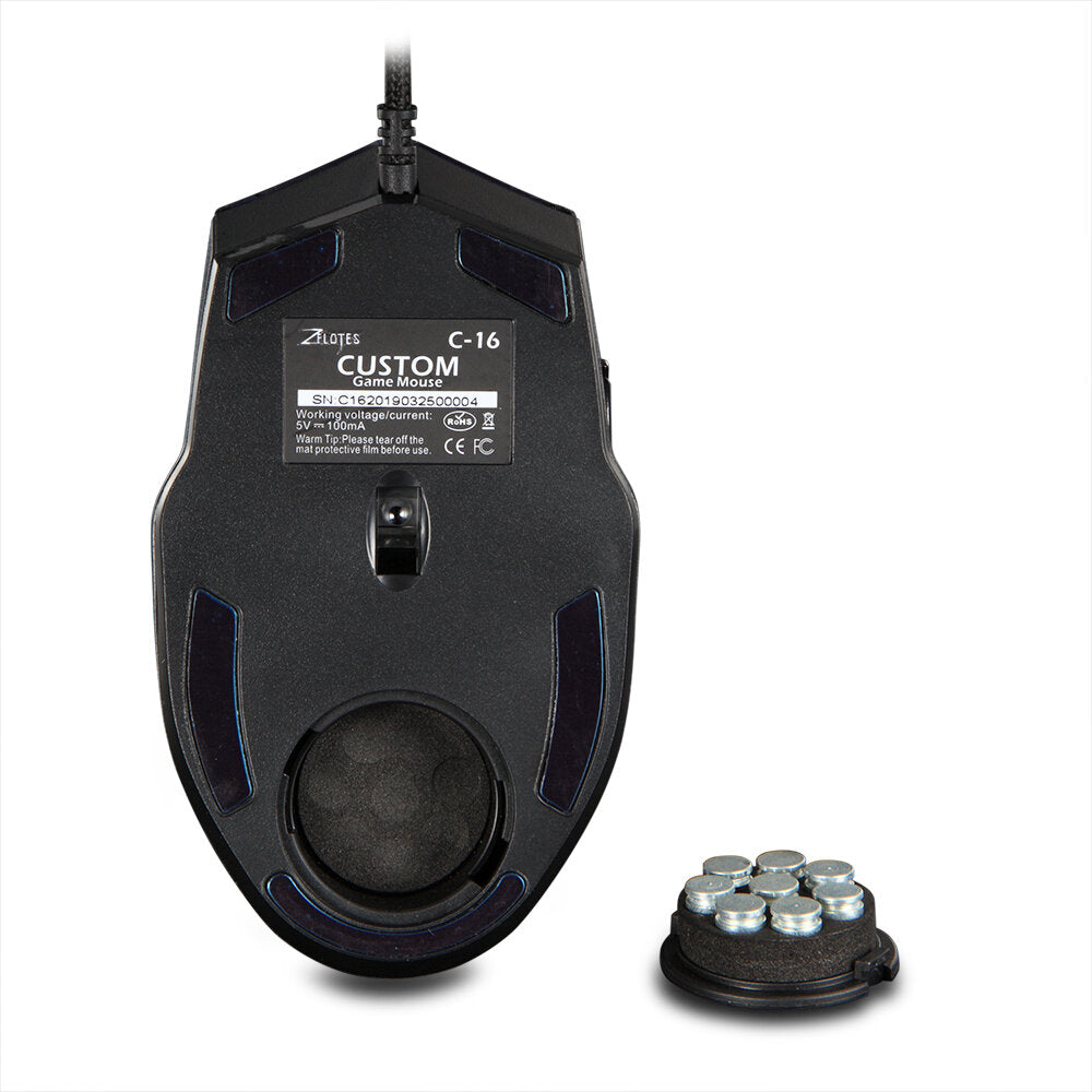 Wired Mouse 1000-10000DPI 12 Buttons Programming RGB Lighting Optical Mice with Custom Counterweight Gaming Mouse
