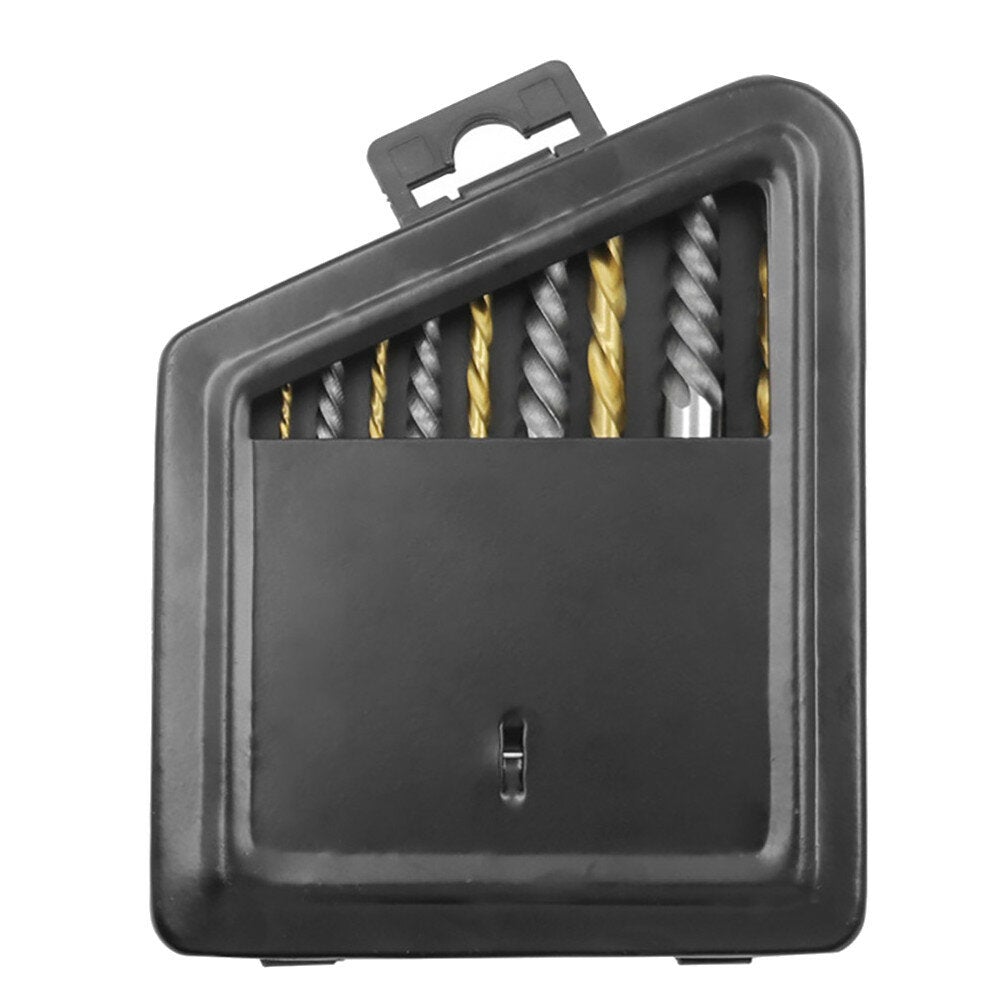 10Pcs HSS EX1-EX5 Damaged Screw Extractor Set and 5/64-19/64 Inch Left Hand Drill Bit Set Easily Remove Stripped or Damaged Screws