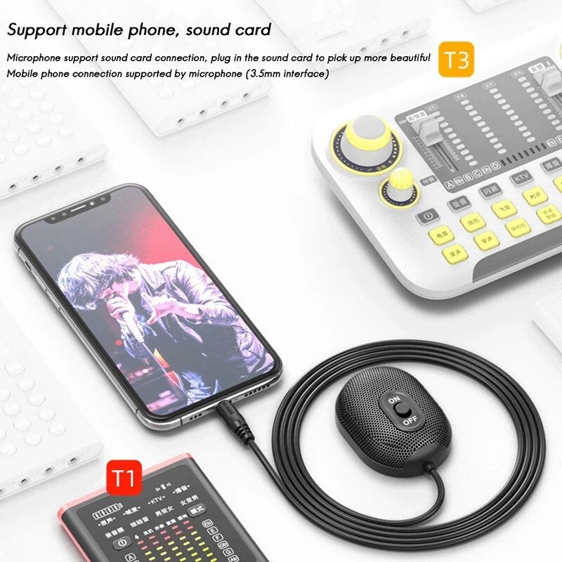 Omni-Directional Microphone 3.5mm AUX Condenser for Business Conference PC Laptop Voice Pickup Mic