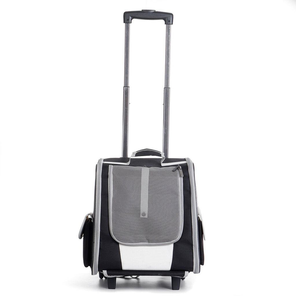 Multi-functional Pet Carrier Durable 3-sided Breathable Pet Carrier Backpack Shouler Bag with Segmented Pulling Rod