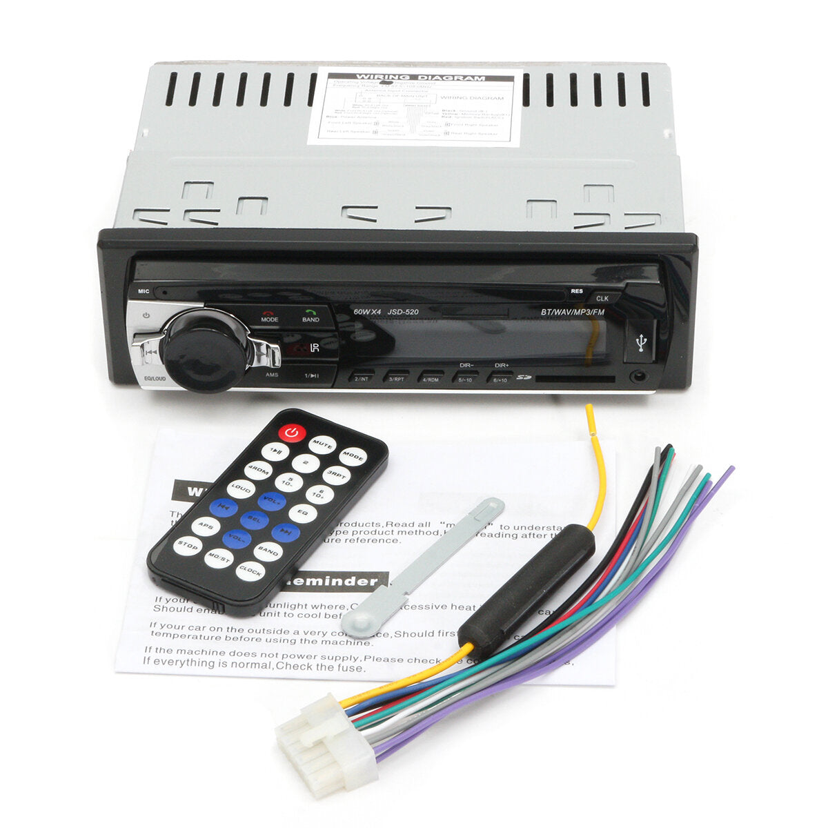 24V Car Stereo Radio MP3 Player Auto Audio Bluetooth Hands-free AUX SD USB FM