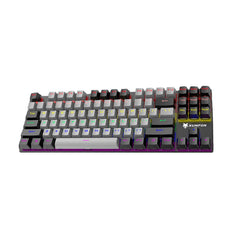 Mechanical Keyboard 87 Keys Mixed-Color Keycaps Blue Switch USB Wired Rainbow Light 80% TKL Layout Gaming Keyboard