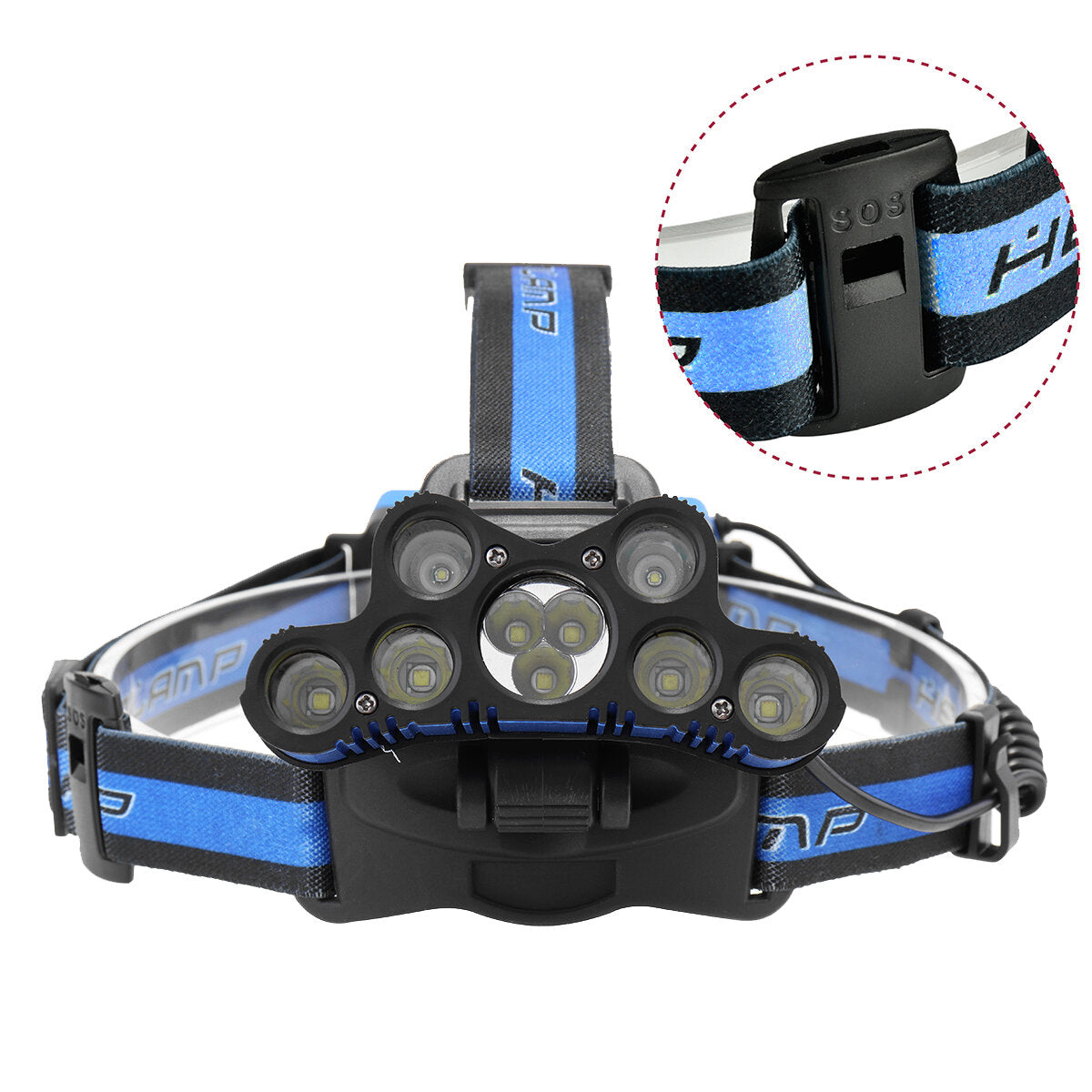 9xT6 LED Headlamp USB Rechargeable 6 Modes Bike Headlight 18650 Torch Lamp Outdoor Night Cycling Work Light