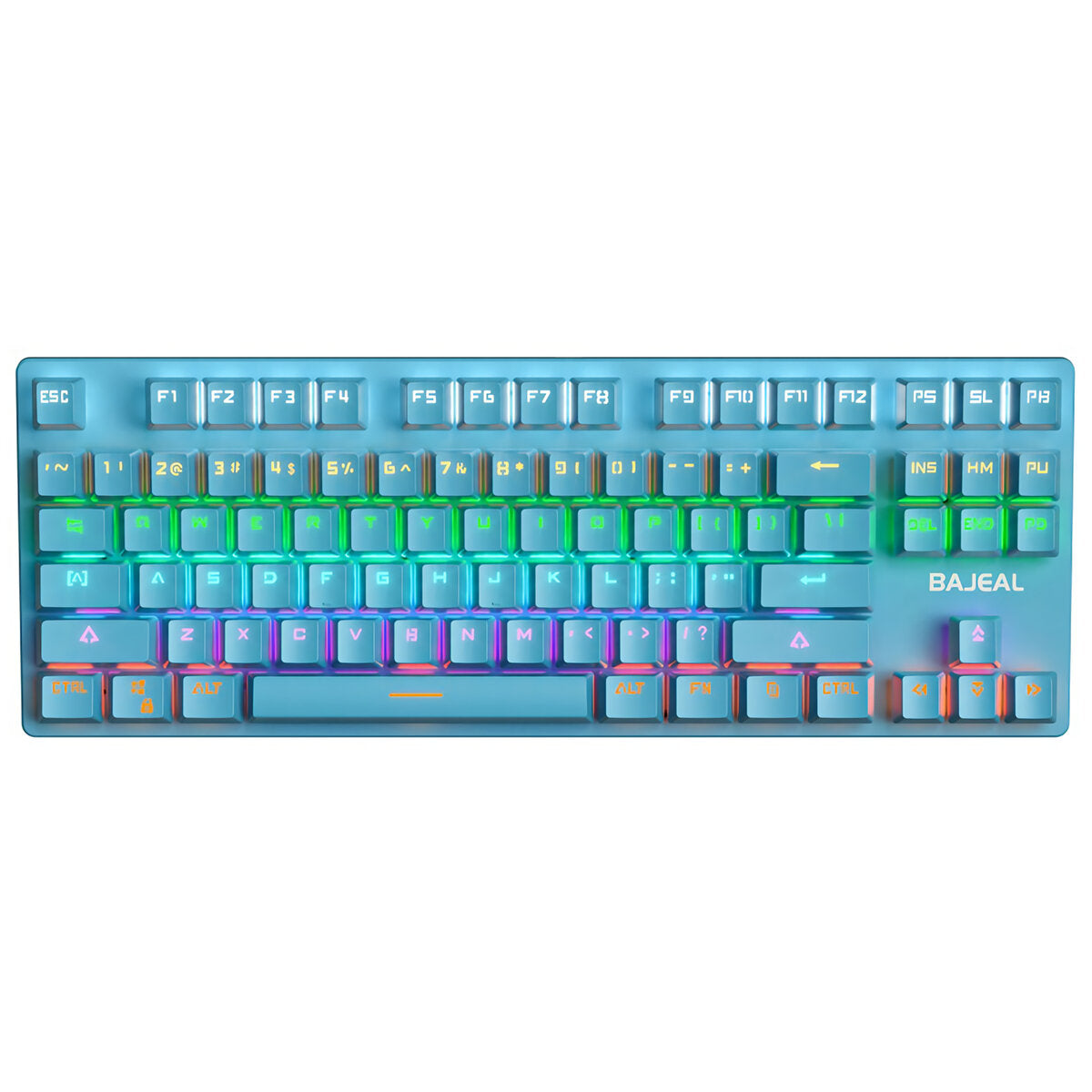87 Keys Mechanical Keyboard USB Wired Hot Swappable Blue Swtich Colorful LED Backlight Gaming Keyboard for Gaming Typing Office