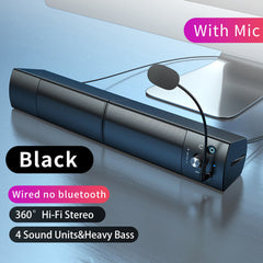Computer Speaker Desktop Speaker Double Drivers 4D Stereo Wired Bluetooth Speaker with Microphone