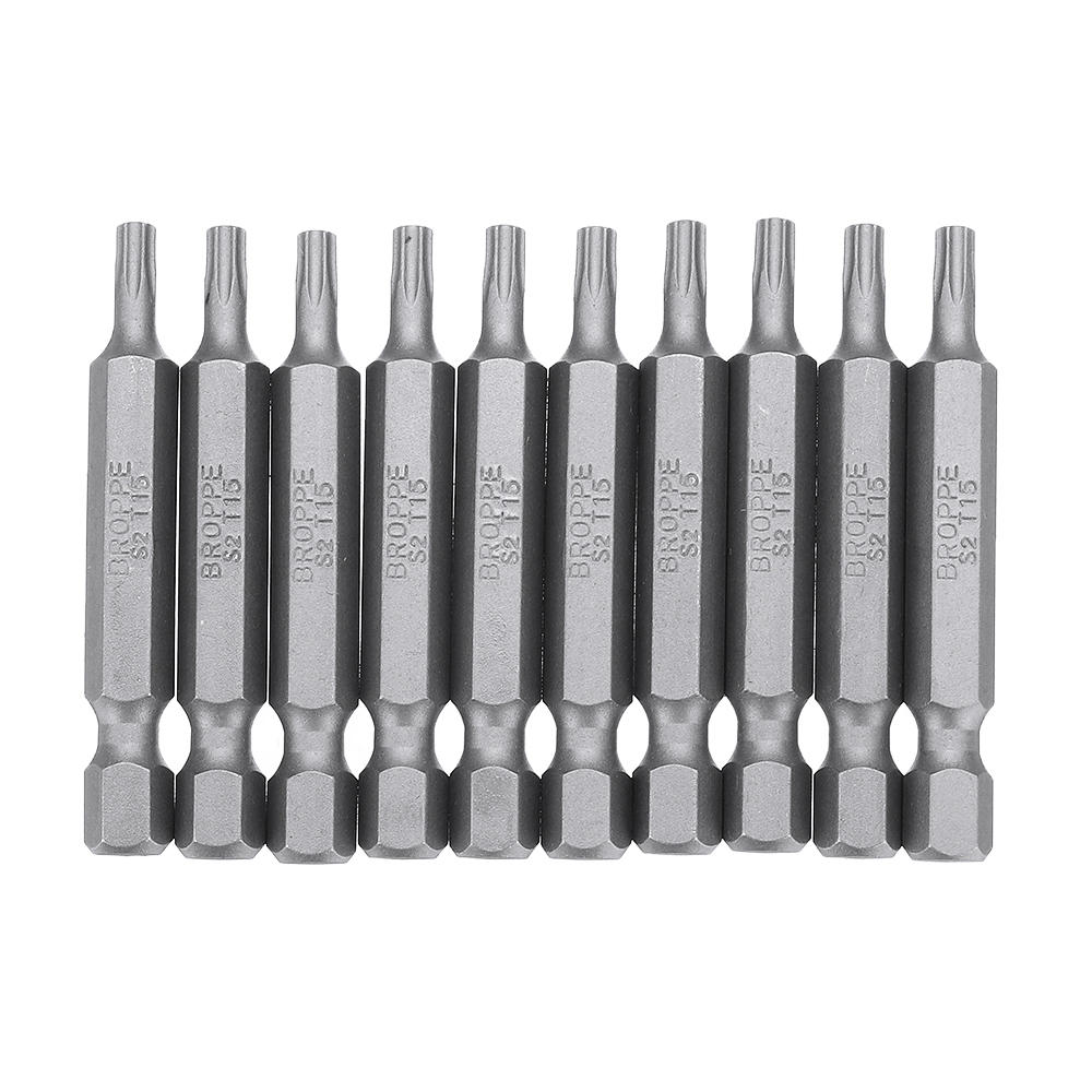 10Pcs Magnetic Torx Screwdriver Bits T5/T6/T7/T8/T9/T10/T15/T20/T25/T27/T30/T40 1/4 Inch Hex Shank Screwdriver Set for Bosch