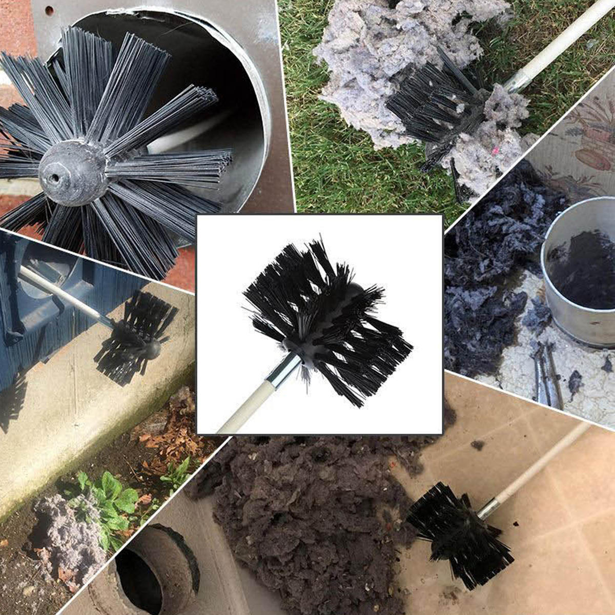 Chimney Cleaning Brush Set Chimney Pipe Inner Wall Cleaner Brush Bendable Flexible Cleaning Tools
