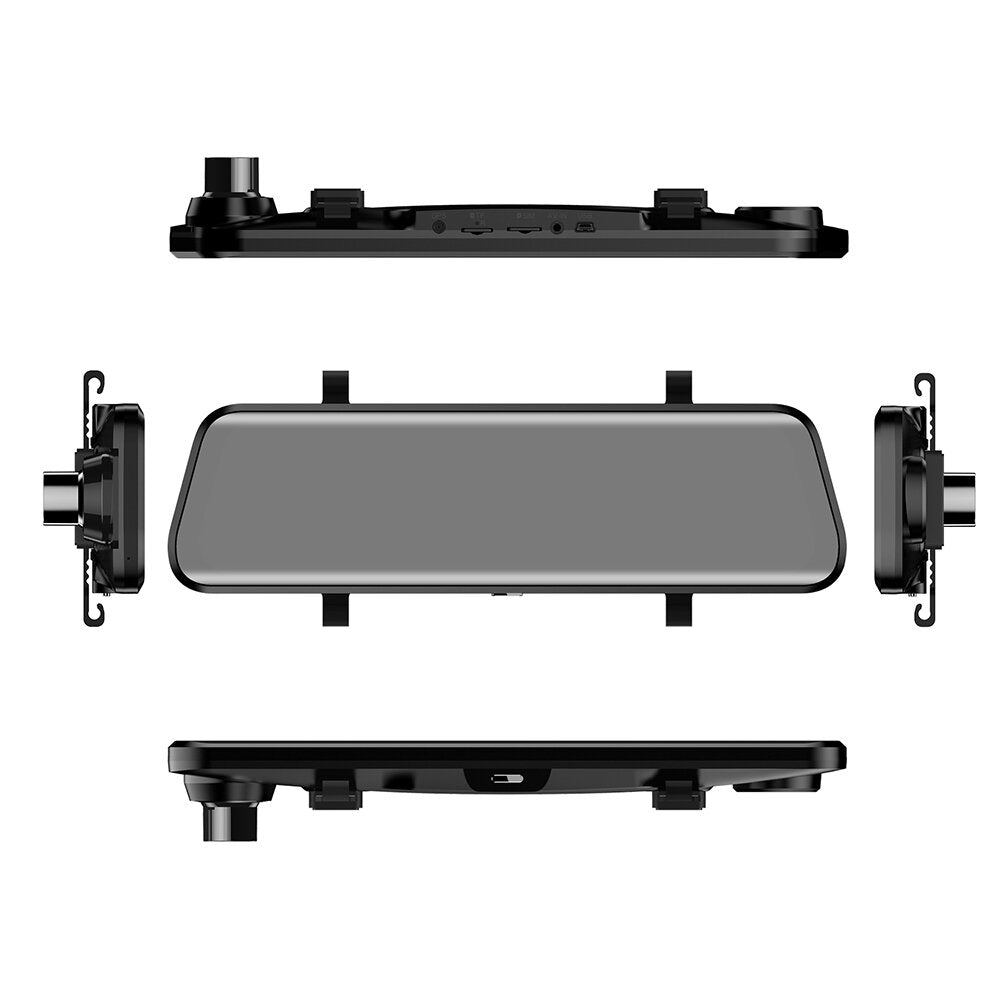 1080P Dash Cam Streaming Media Full-Screen Touching Car DVR ADAS Dual Lens Night Vision Auto Video Recorder With Rear View Camera