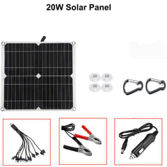 20W Solar Panel USB 5V DC 12V With 10/20/30A Controller Flexible Solar cells for Car Yacht Battery Charger Camping Waterproof