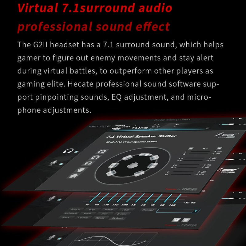 Gaming Headphone Game Headset 50mm Driver Unit 7.1 Surround Sound RGB Light Stereo Headphones with Noise Reduction Mic for PS4 Xbox PC Laptop