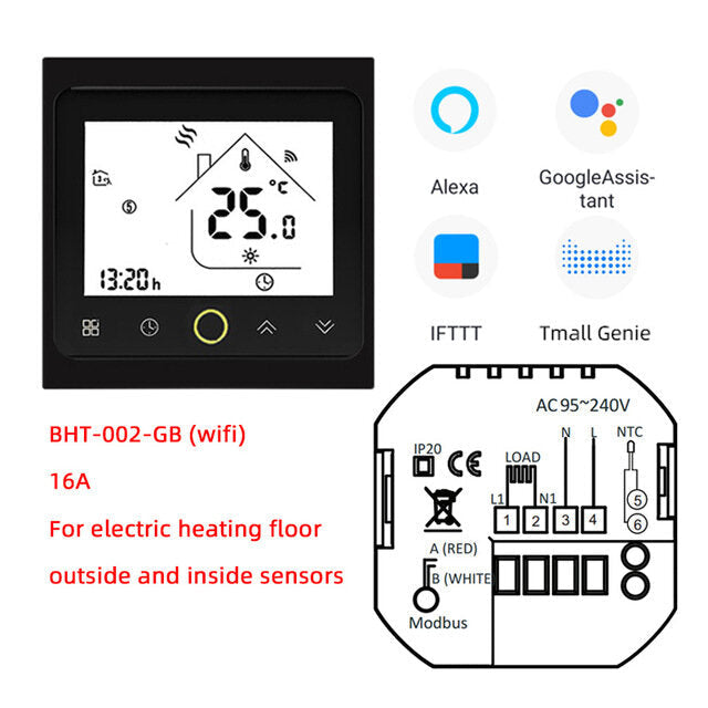 Wifi Smart Thermostat 3A Temperature Controller APP Remote Control for Water/Gas Boiler Work With Alexa Google Home