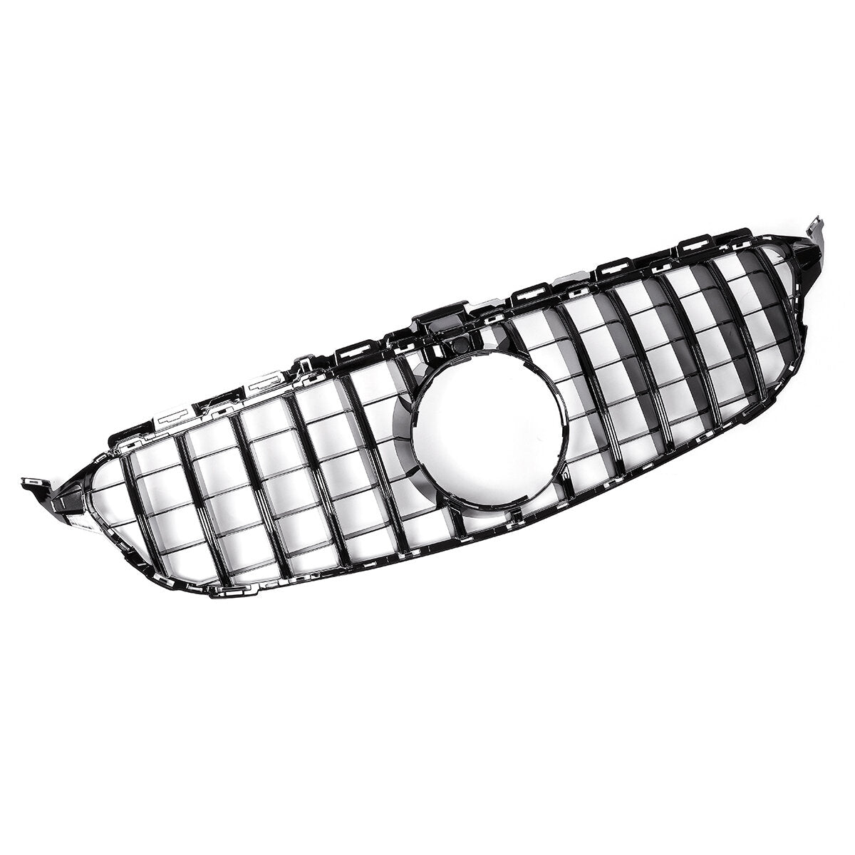 GTR Style Front Grille with Camera Hole For Mercedes Benz C class W205 C200 C250 C300 C350 2015-2018