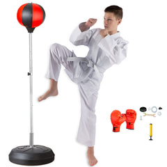 47.24-59.05inch Boxing Target Adjustable Speed Ball Bag Sport Fitness Training Punch Ball with Boxing Gloves