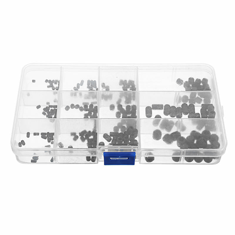 240Pcs M3-M8 Grub Screw Carbon Steel Hex Socket Allen Head Set Screw