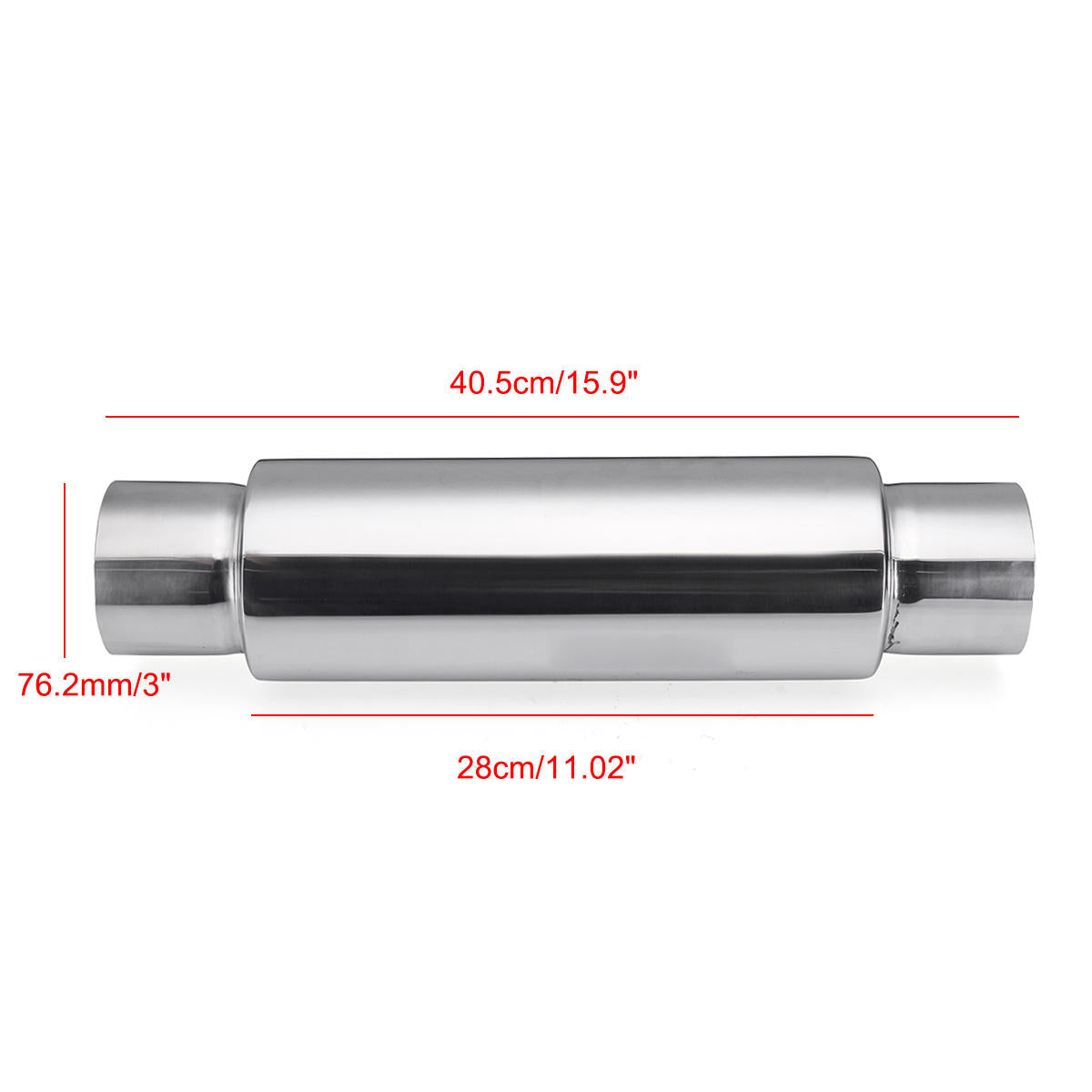 Universal Turbo Exhaust Muffler Resonator 304 Stainless Steel 3 Inch Inelt 3 Inch Outlet