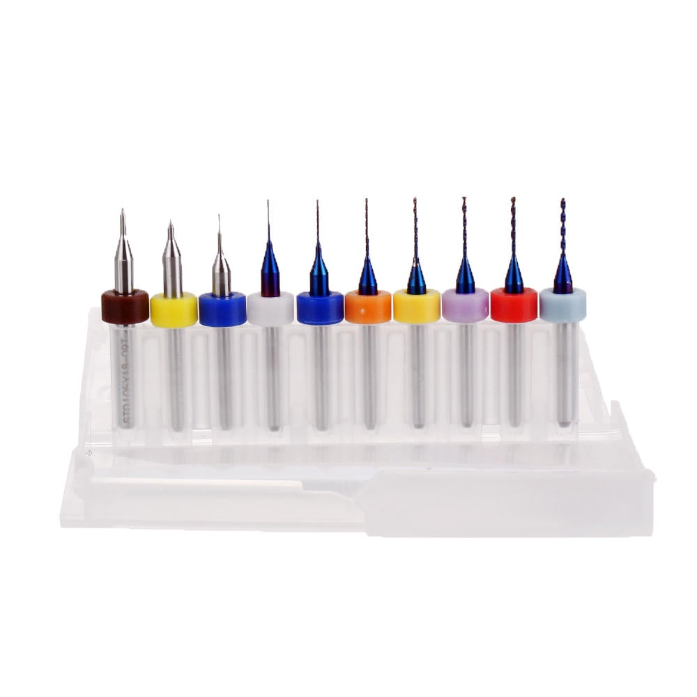10pcs Upgrade 0.1-2mm Blue NACO Coating PCBCNC Drill Bit for Circuit Boards PCB Drill Bit