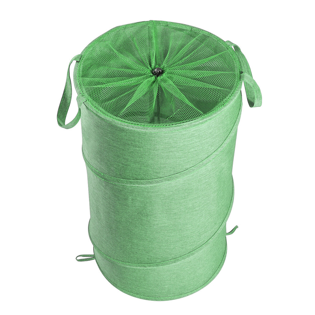38x38x64cm Oxford Cloth Laundry Basket Washing Clothes Storage Bag Folding Basket Bin with Wheels