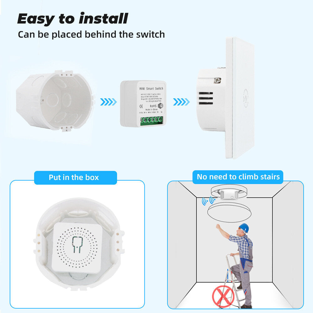 Smart Wifi Switch Support Two Way Control Voice Remote Control Timing Function Work with Amazon and Google Home,10A 16A