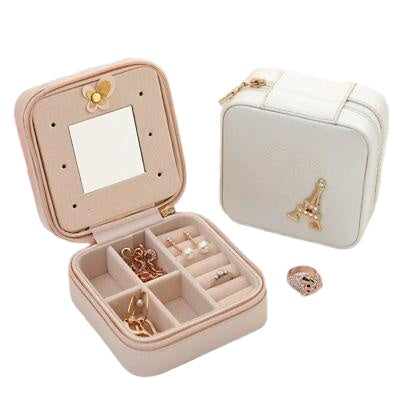 Portable Travel Jewelry Box Case Ring Earring Necklace Storage Display Organizer