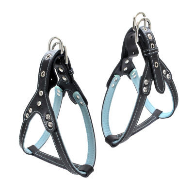 Genuine Leather Dog Harness Pet Puppy No Pull Dog Walking Harness Vest