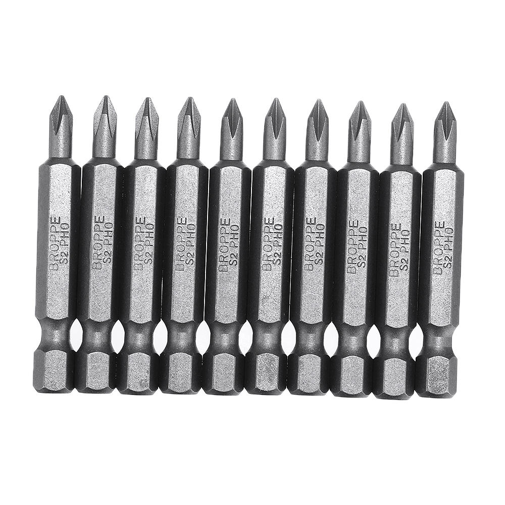 10Pcs Magnetic Phillips Screwdriver Bits PH0/PH1/PH2/PH4 1/4 Inch Hex Shank Screwdriver Set
