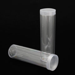 10Pcs/Set 25mm Round Clear Plastic Coin Tube Coin Holder Container for Quarter Dollar Storage Tube Screw