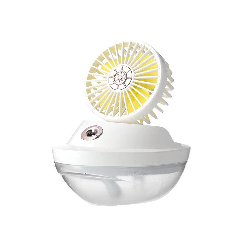 5V Ocean Wind Spray Fan Wireless Humidifier Fan 3 Gear Speed 90Adjustable Angle Portable USB Mini Desktop Air Cooling Fan for Home Office