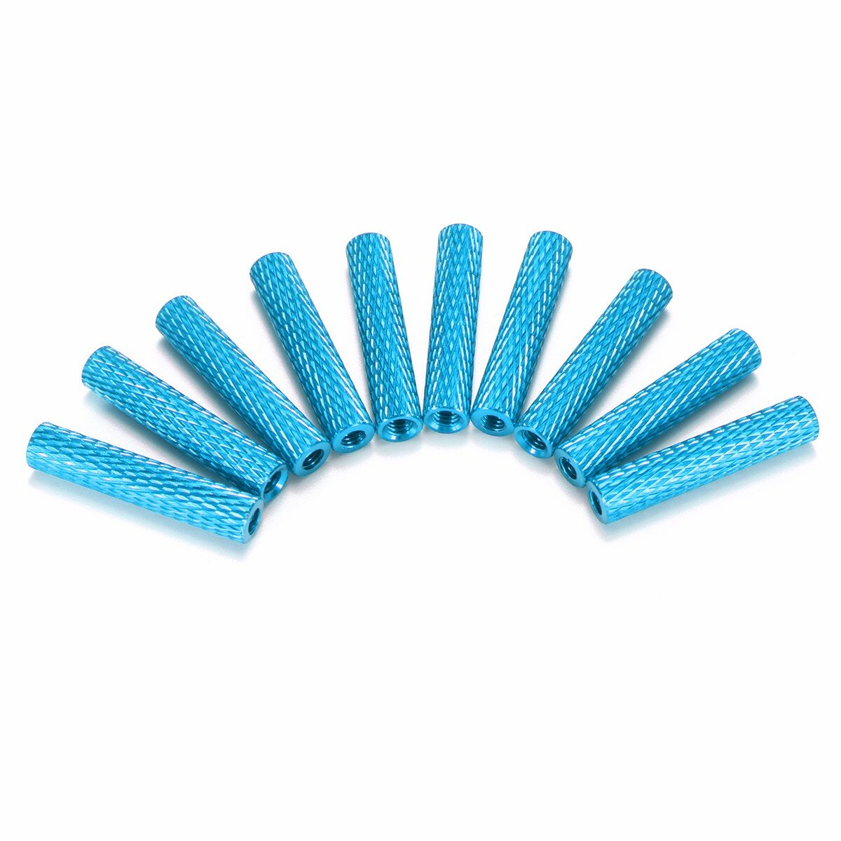 10Pcs M3 20mm Knurled Standoff Aluminum Alloy Anodized Spacer