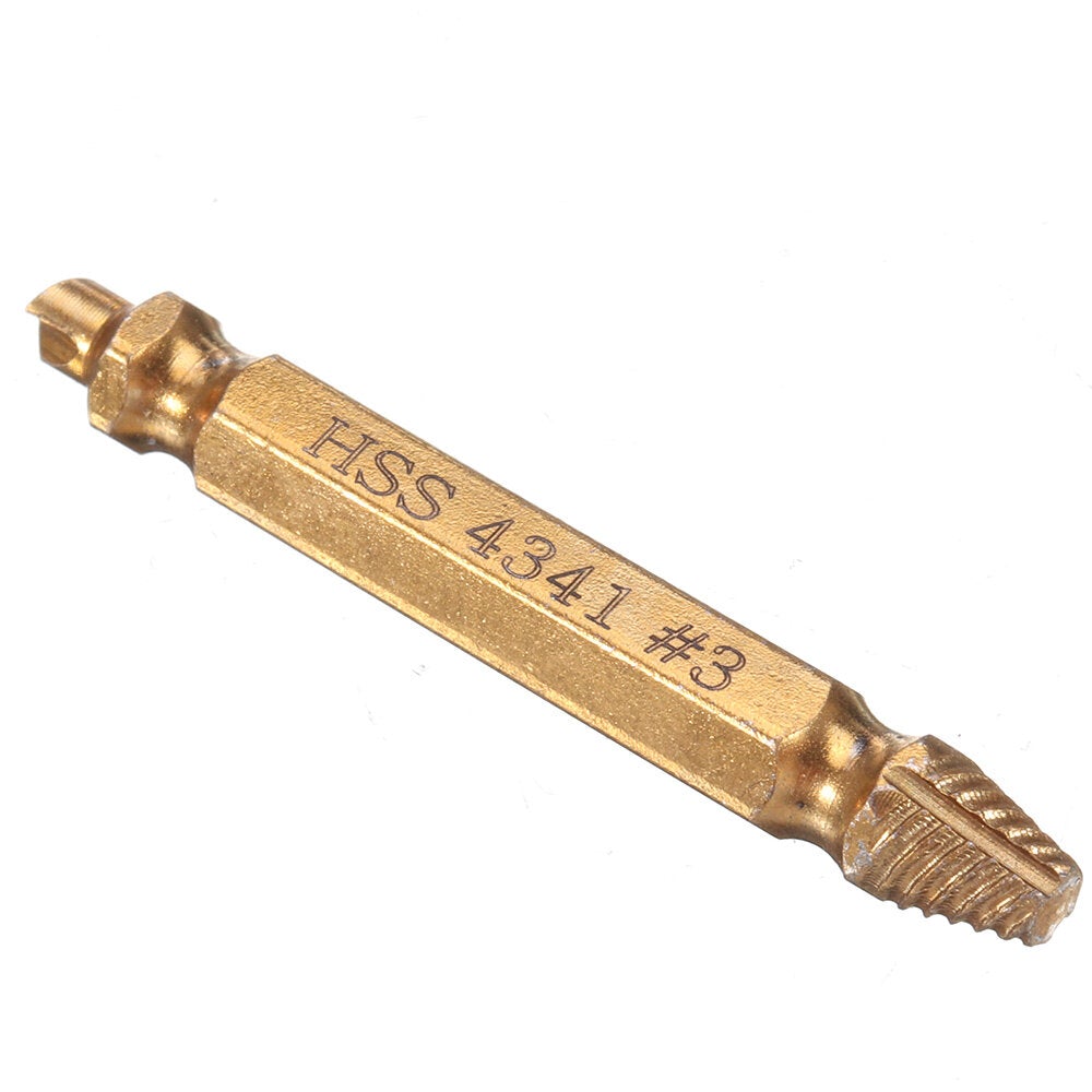 5Pcs Golden Damaged Screw Extractor Drill Bits Guide Set Broken Speed Out Stud Stripped Screw Remover Tool