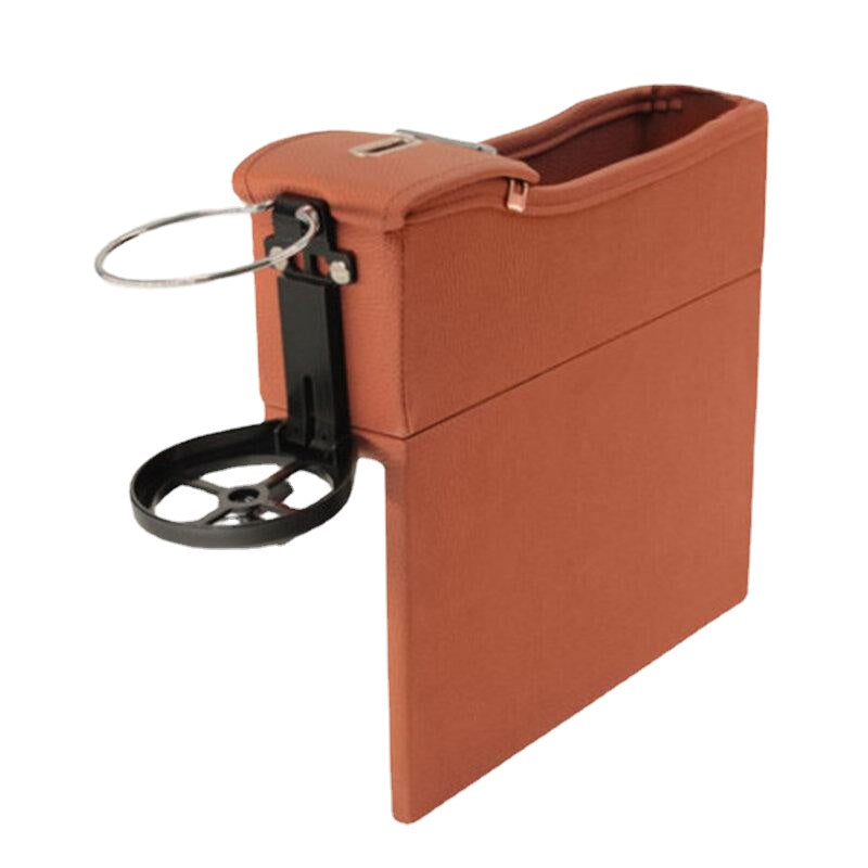 Car Seat Gap Storage Box Multifunction Leather Car Water Cup