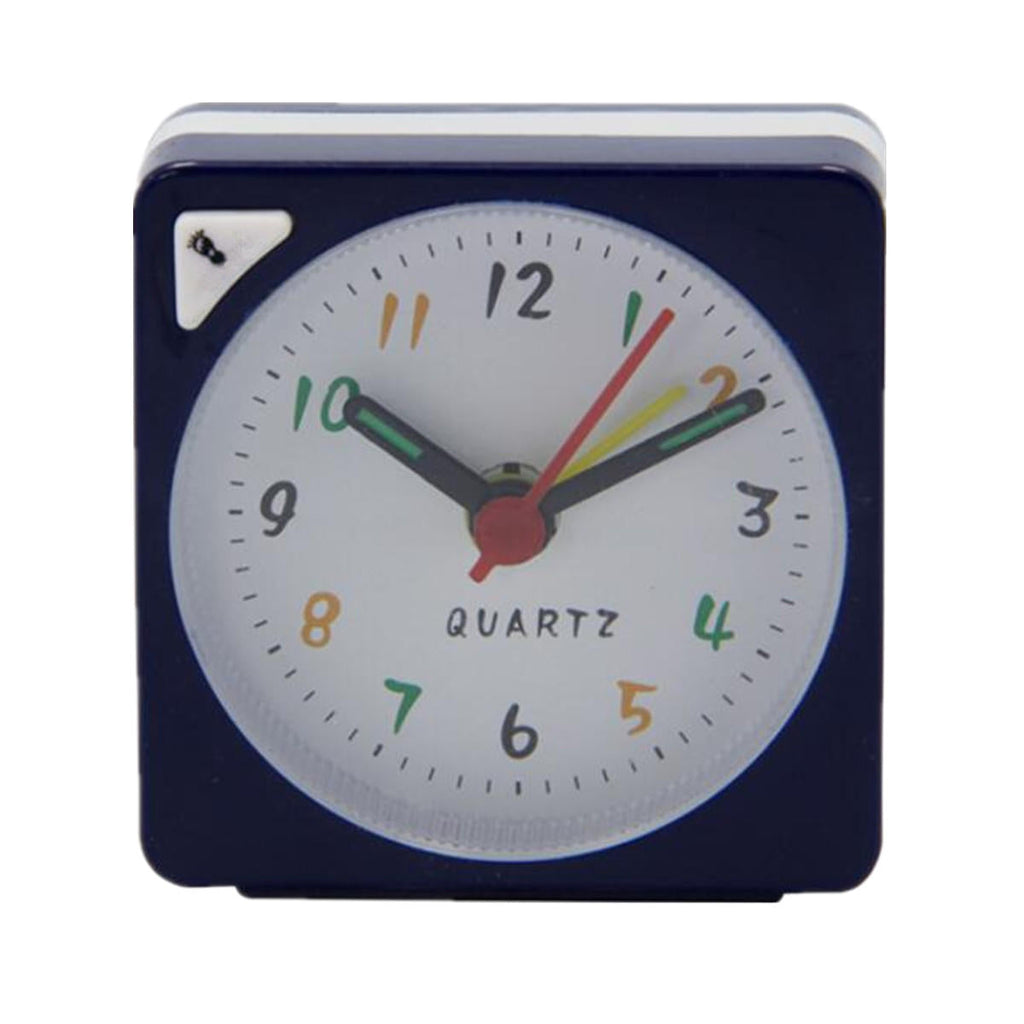 Mini Travel Alarm Clock Analogue Quartz LED Light With Snooze