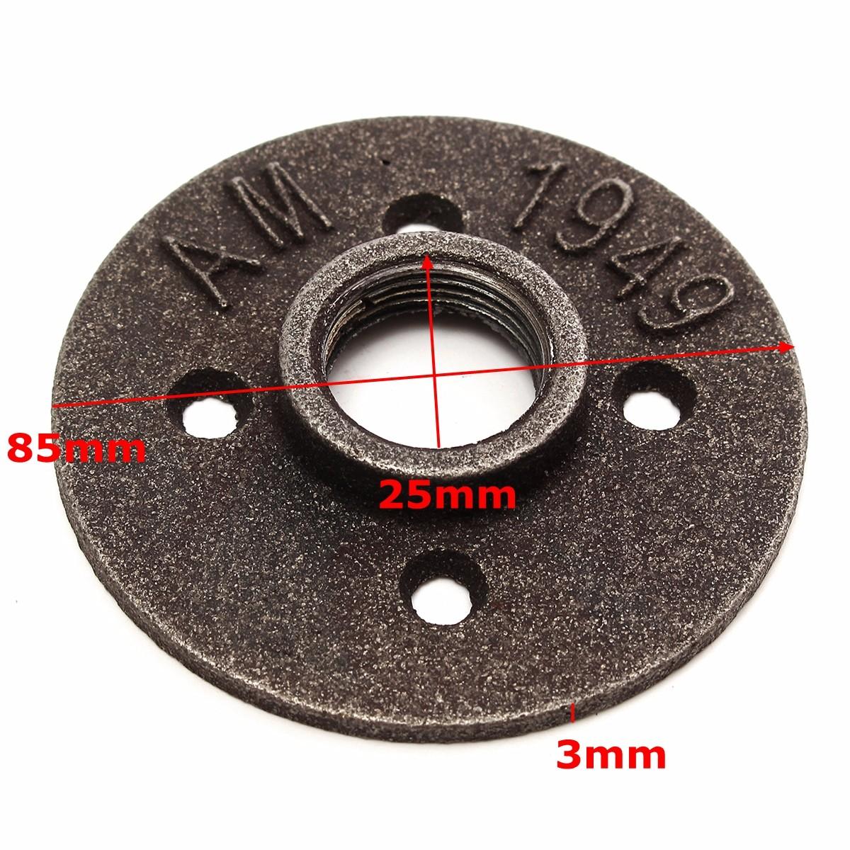 50pcs 3/4 Inch Black Malleable Iron Floor Flange Fitting Pipe NPT Antique Wall Flange Seat