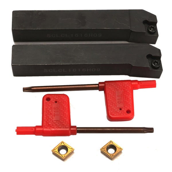 6pcs 16x100mm Lathe Turning Tool Holder with CCMT09T3 Inserts and Wrench