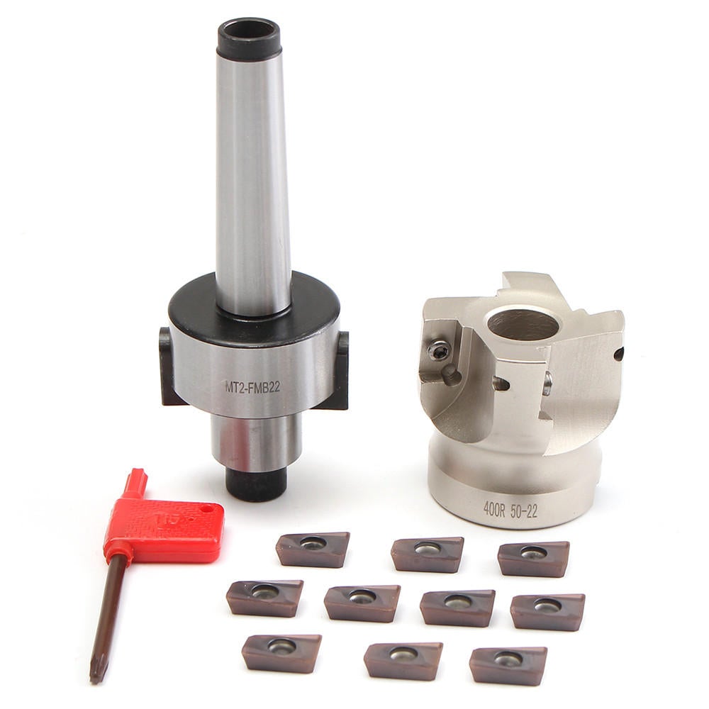 50mm Face End Mill Cutter with 10pcs Carbide Inserts Turning Tool