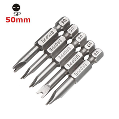 5pcs 50mm 1/4 Inch Hex Shank Magnetic U-shaped Screwdriver Bits