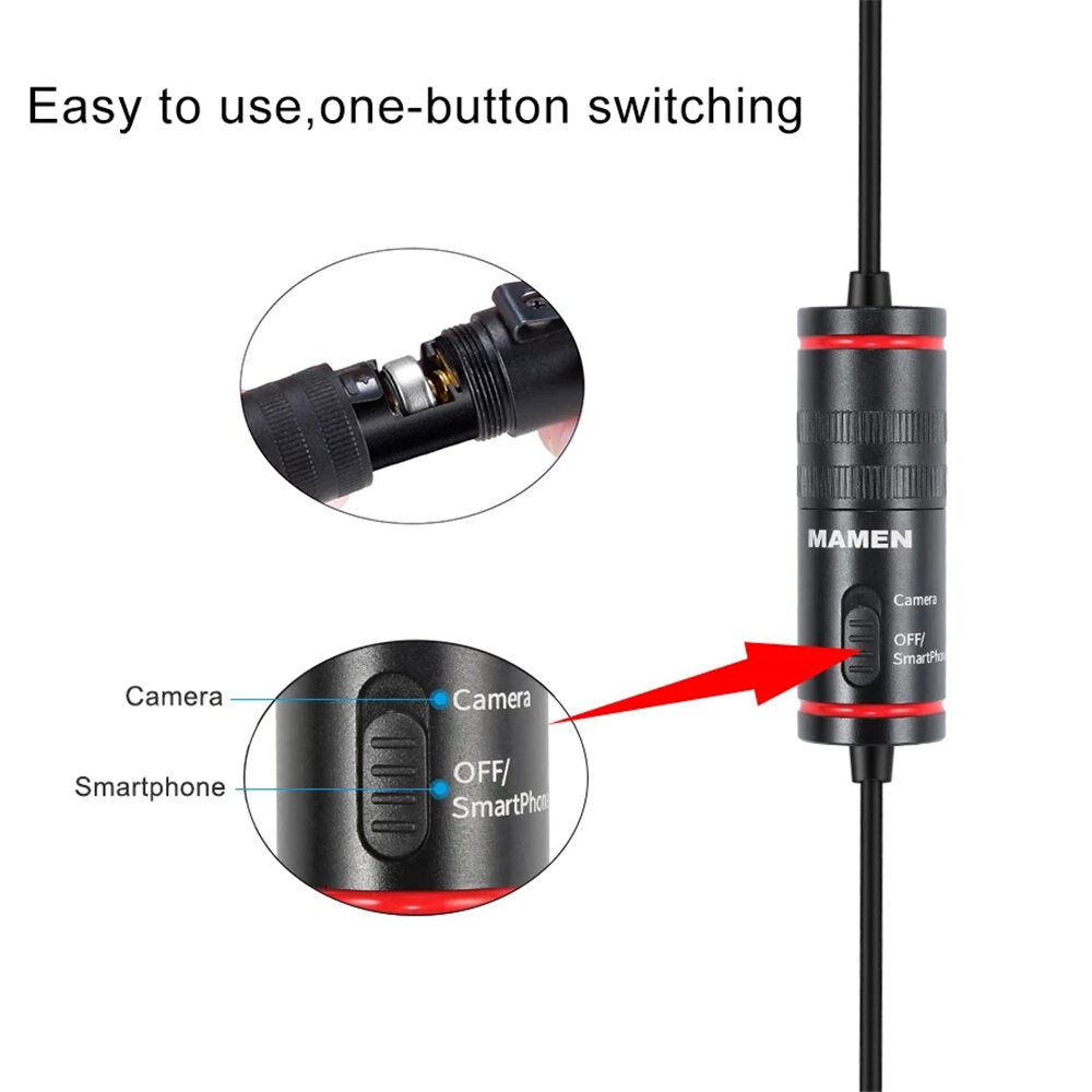 Wired microphone Clip-on Lapel CVC Noise Reduction 8M Cable 3.5MM Plug Mini Condenser Mic for Meeting Broadcast Vlogging Recording