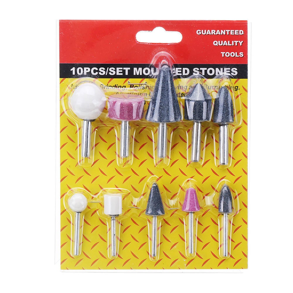 10pcs Abrasive Mounted Stone Grinding Stone Head Wheel Abrasive Tool for Rotary Tool