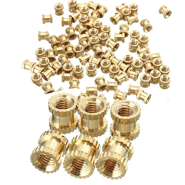M3BN2 100pcs M3x5x5mm Metric Threaded Brass Knurl Round Insert Nuts