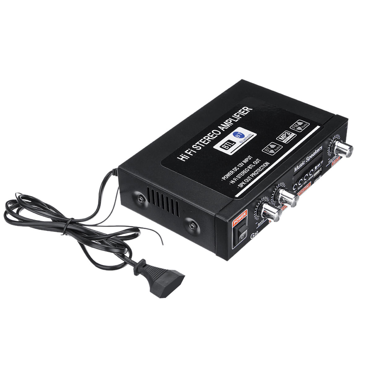 12V/220V 300W 2CH Hi-Fi Audio Stereo Power Mini Digital Amplifier Amp Bass Bluetooth Car Home