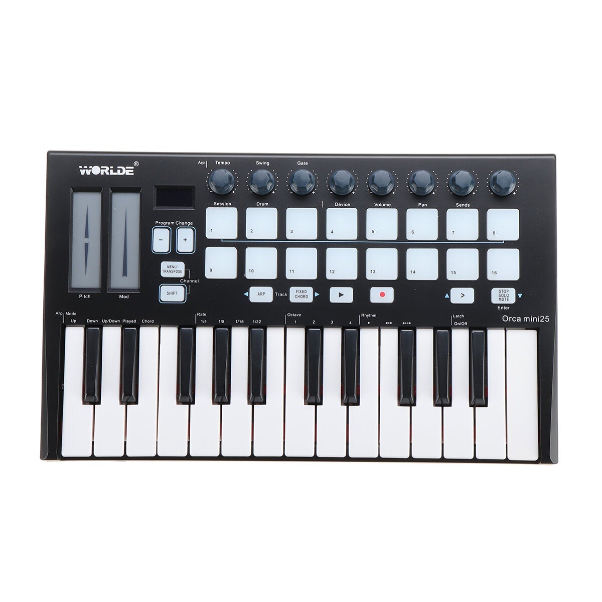 Orca Mini25 Portable 25-Key USB MIDI Keyboard Controller