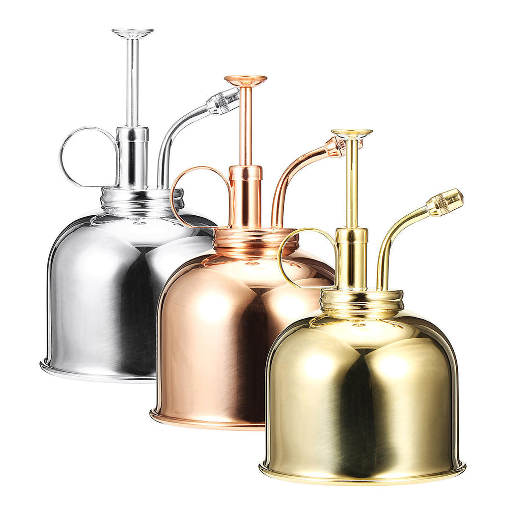 300mL Mini Brass Home Plant Mister Plunger Flower Water Spray Bottle Potted Spraying Watering Can Decorations